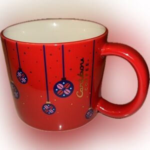 Caribou Coffee 2020 Red Ceramic Christmas Holiday Ornaments 12oz Mug Cup Handle